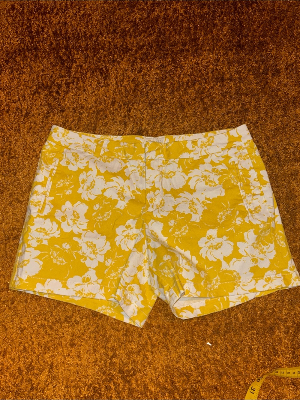 a.n.a Yellow and White Floral Bermuda Shorts